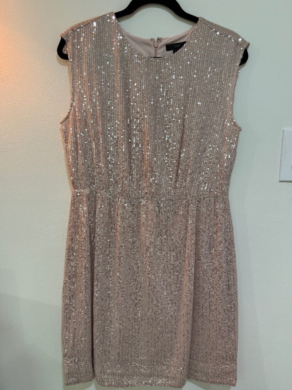 J Crew Blush Pink Sequin Cocktail Dress, Size 10